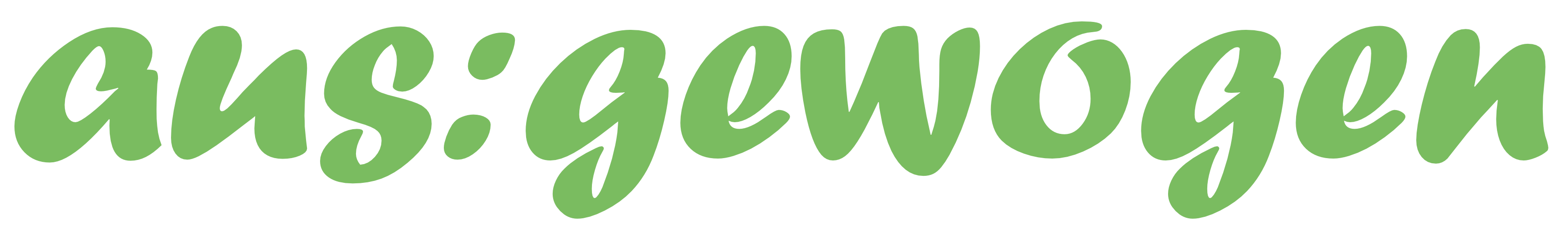 Grüner Schriftzug "ausgewogen"